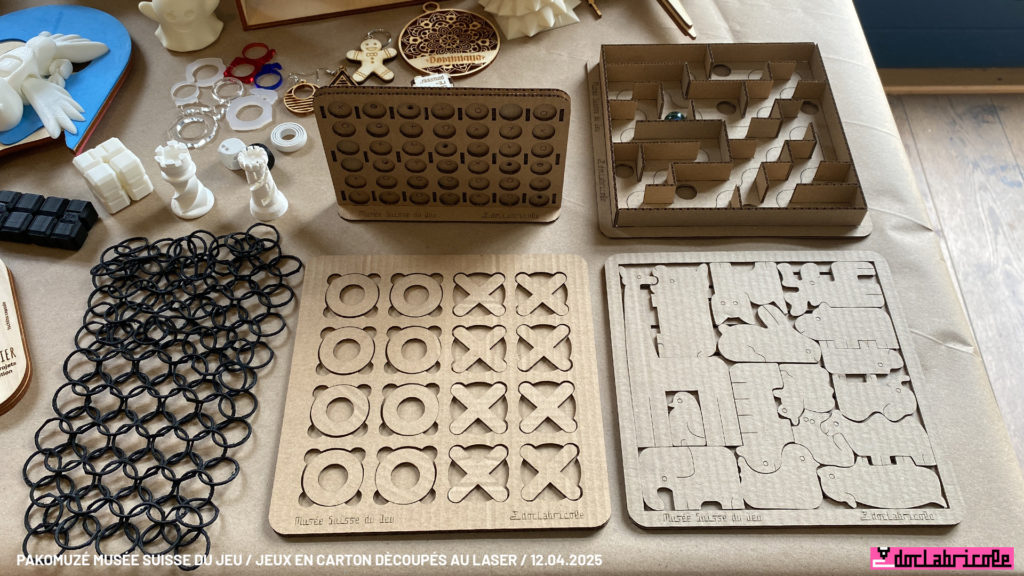 Atelier jeux en carton en découpe laser Pakomuzé au Musée suisse du Jeu