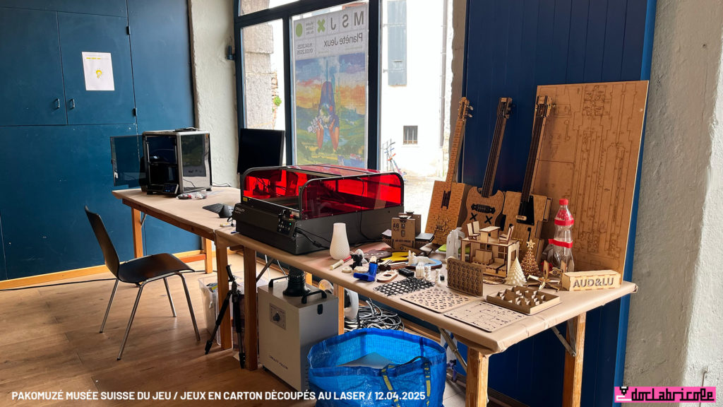 Atelier jeux en carton en découpe laser Pakomuzé au Musée suisse du Jeu