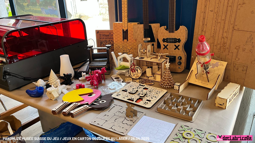 Atelier jeux en carton en découpe laser Pakomuzé au Musée suisse du Jeu
